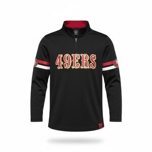 Team Apparel Black and Red 49ers Kids Long Sleeve Tee